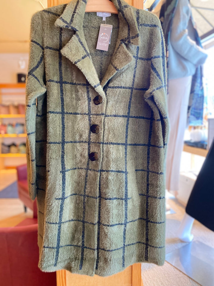 Windowpane Jacquard Car Coat