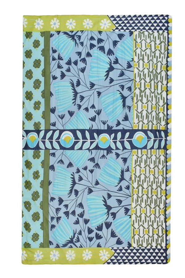 Hipster Retro Mixed Motif Scarf: Navy