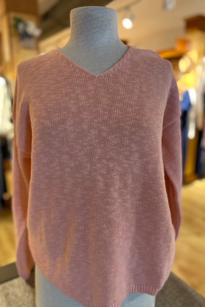 Cotton Crop V Neck Sweater