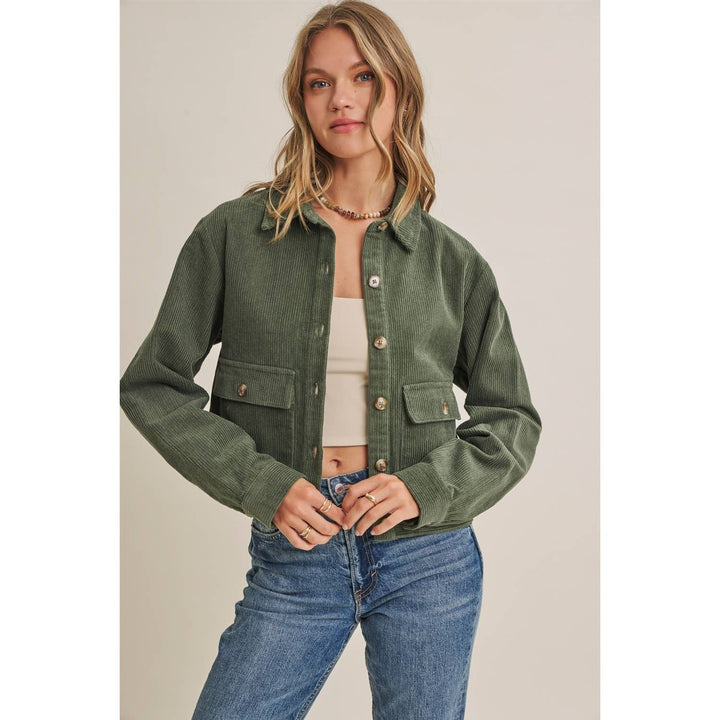 The Weekend Escape Cotton Corduroy Cropped Jacket