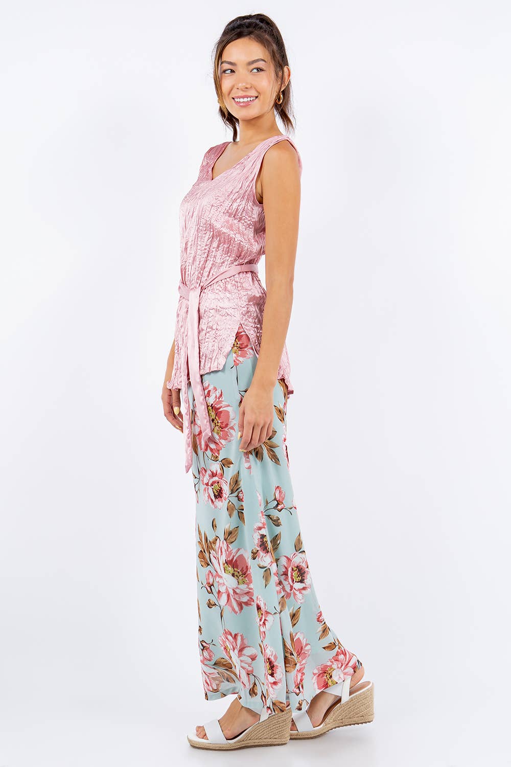 Georgette Bias Cut Rose Print Skirt