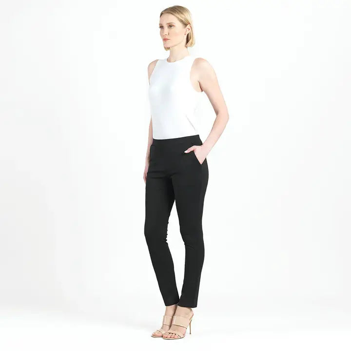 Rayon-Ponte Knit - Straight Leg Pocket Pant