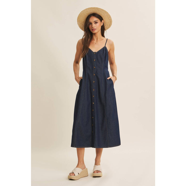 Modern Denim Midi Dress