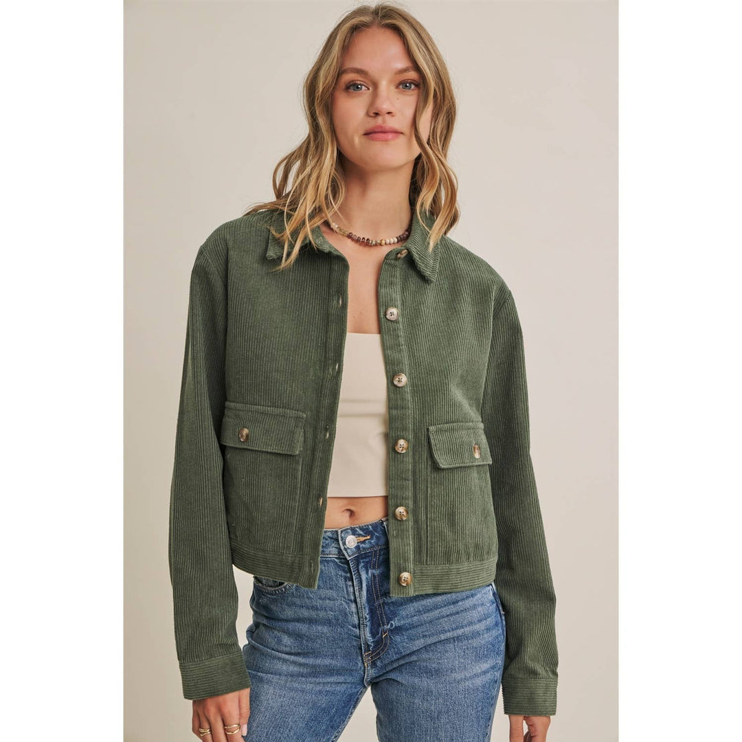 The Weekend Escape Cotton Corduroy Cropped Jacket