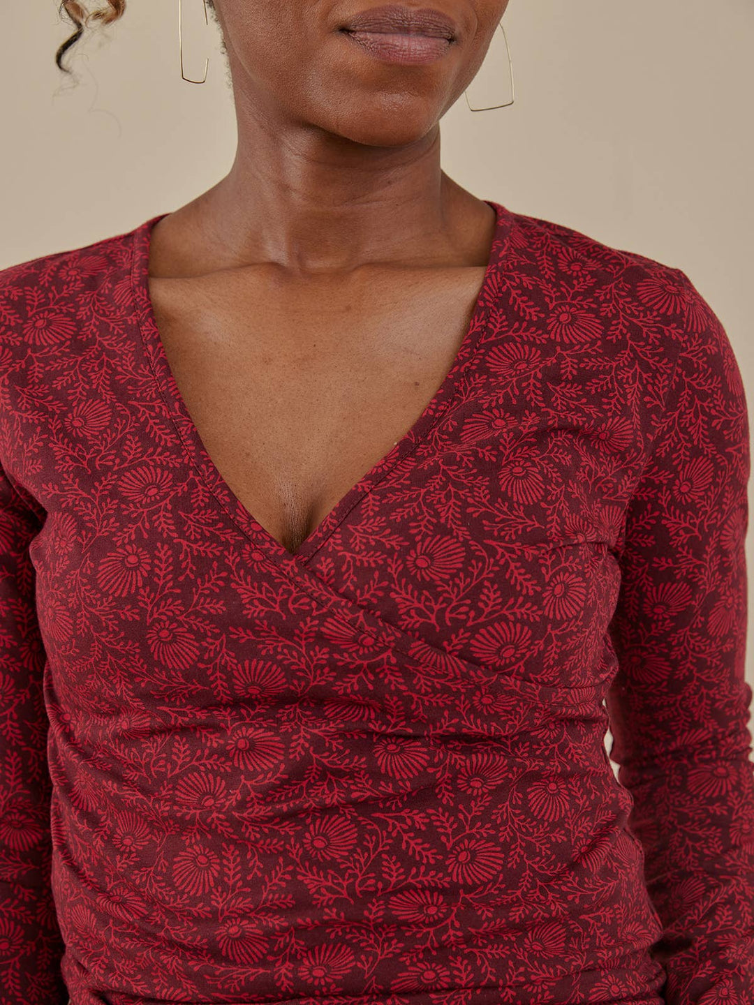 Gillian Wrap Top Crimson Vine