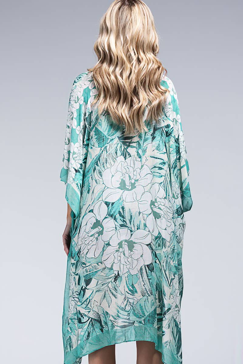 Sharon Flower Print Kimono