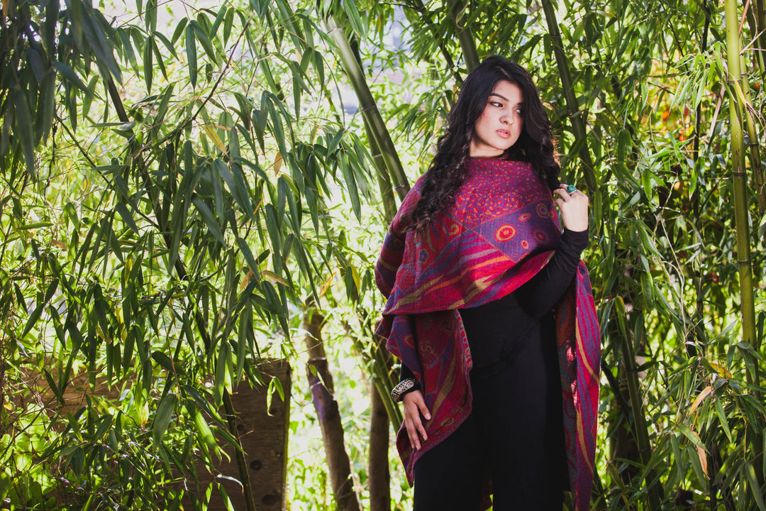 Poncho Cape~Fuchsia