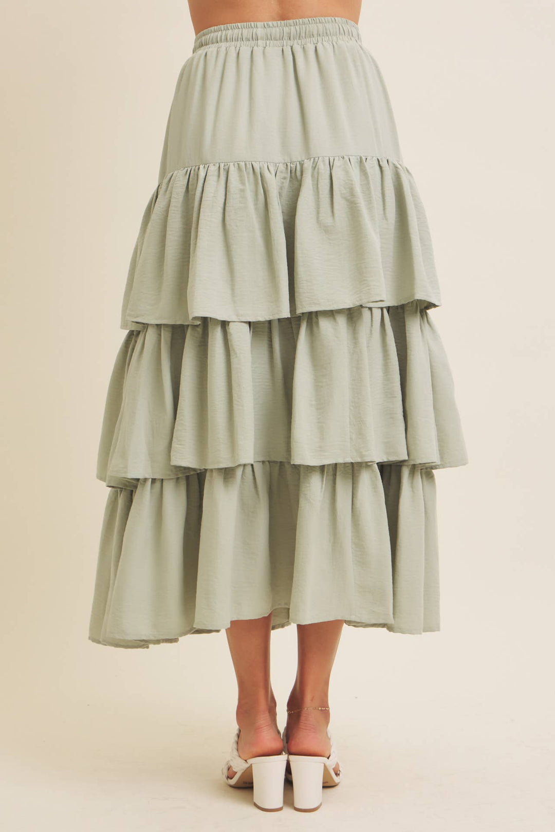 Brings Movement and Comfort Tiered Ruffle Maxi Skirt