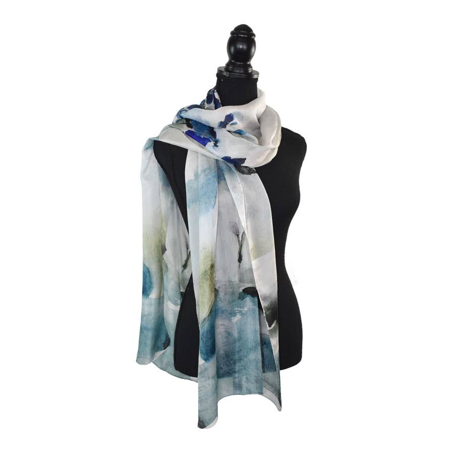 Katie Floral Still-Life Silk Scarf