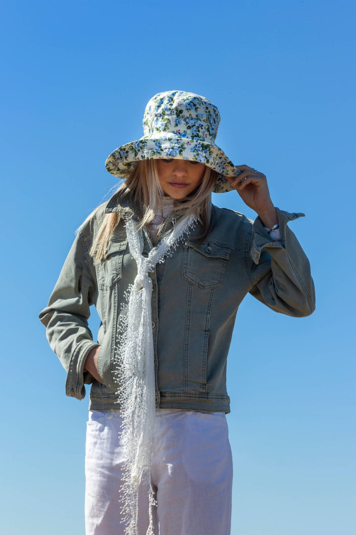 Large Brim Cotton Floral Hat