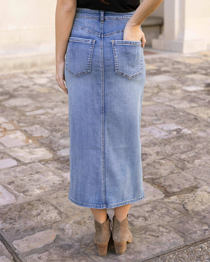 Denim Midi Skirt