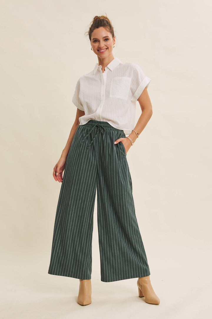 Endlessly Wearable Striped Corduroy Comfy Wide-Leg Pants