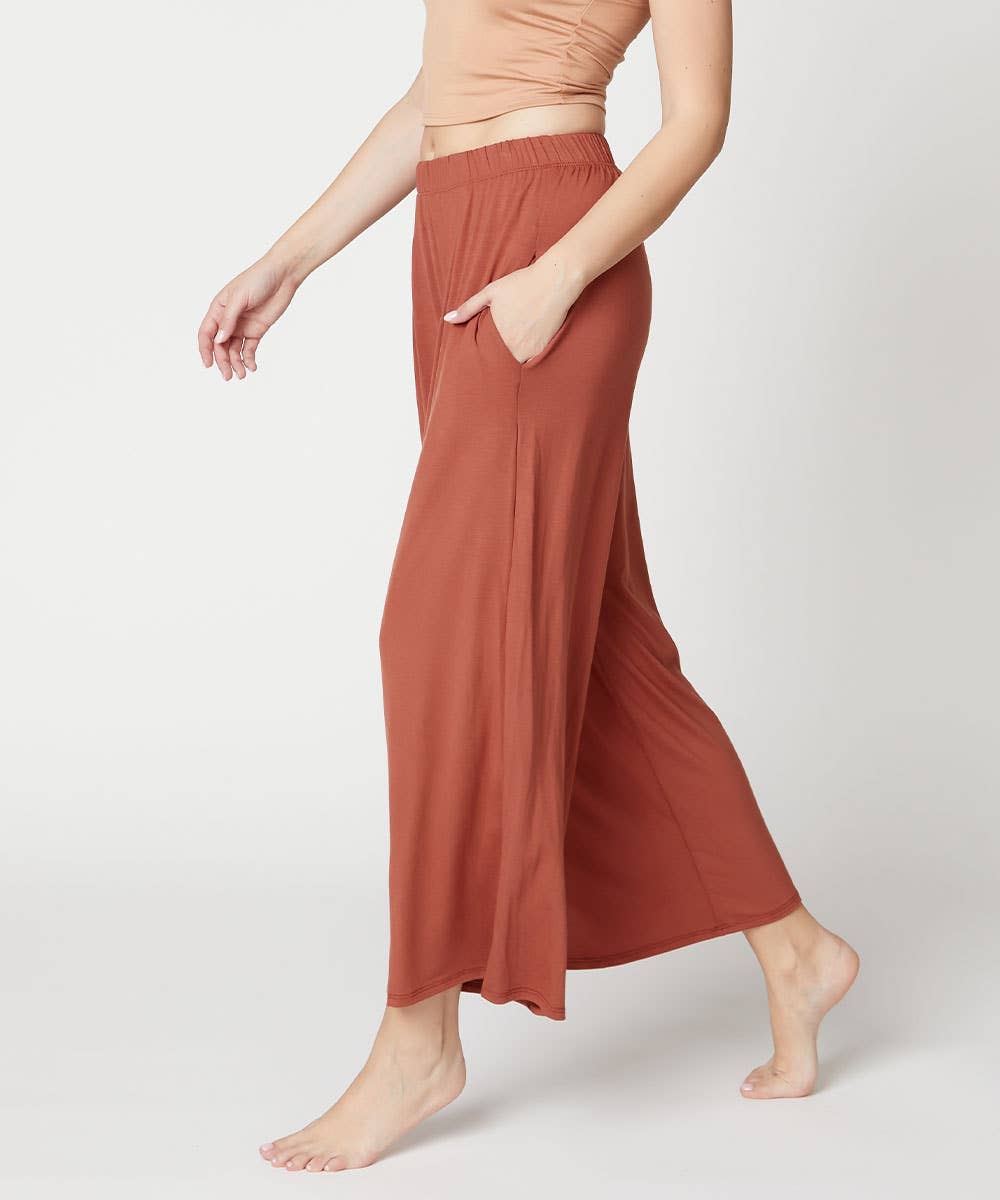 Bamboo Ankle Length Wide Pants