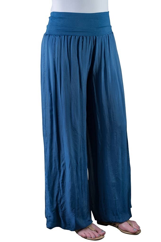 Mercedes Foldover Waist Silk Pant