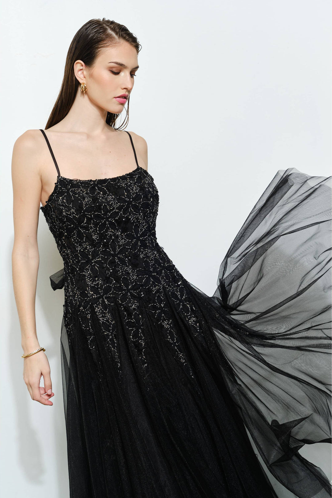 Romantic Lace Chiffon Sleeveless Midi Dress