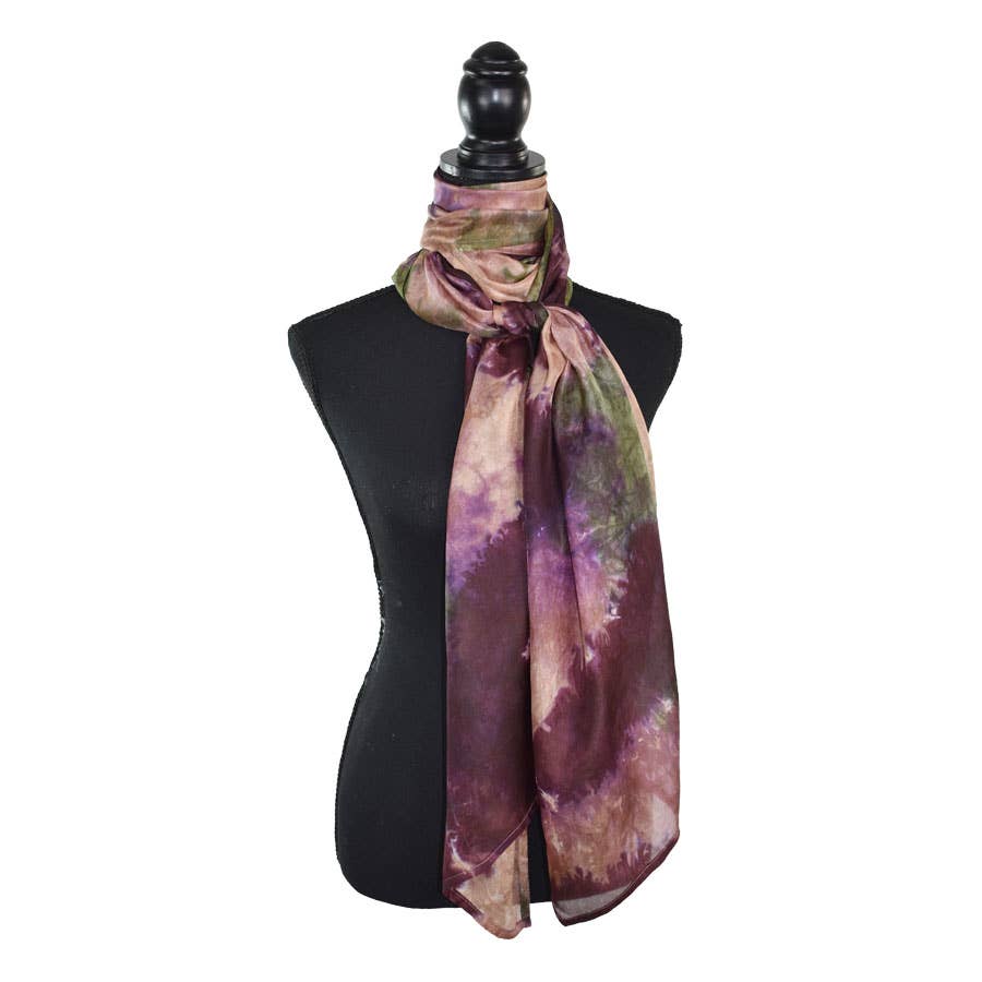 Calypso Tie Dyed Silk Scarf Handmade