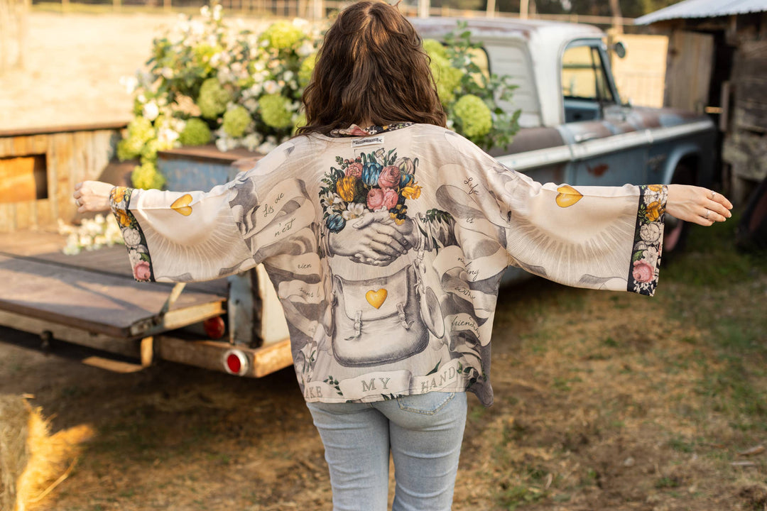 Take My Hand Pixie Duster Cropped Kimono w/ Hands