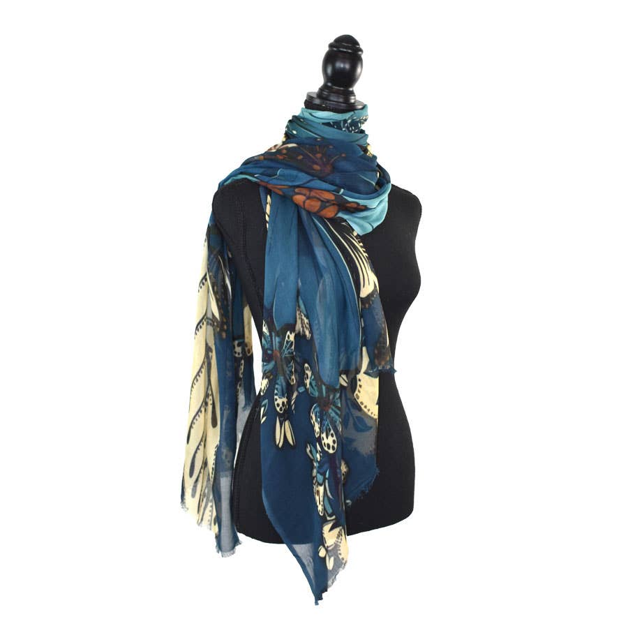 Corcavado Island-Inspired Floral Scarf