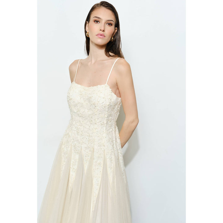 Romantic Lace Chiffon Sleeveless Midi Dress