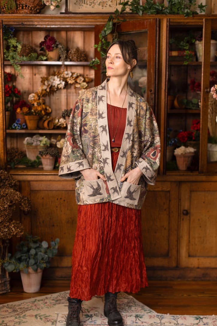 Golden Hour Fleece Cottage Cardigan Kimono Jacket