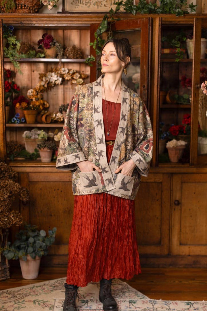 Golden Hour Fleece Cottage Cardigan Kimono Jacket