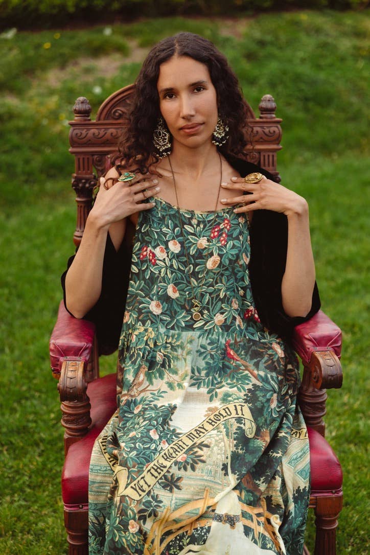 Wildheart Bohéme Long Maxi Slip Dress w/ Unicorn & Castle