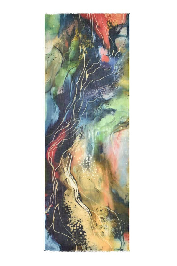 Obsidian Fluid Abstract Scarf