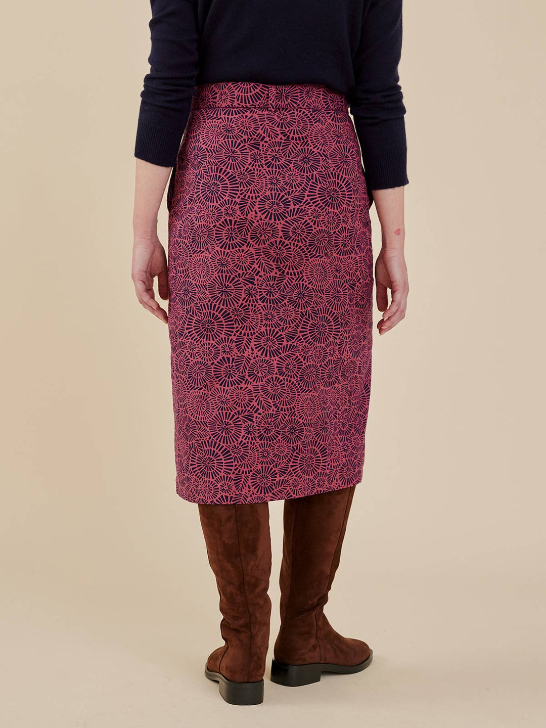 Belinda Button Skirt Soft Fuschia Rays