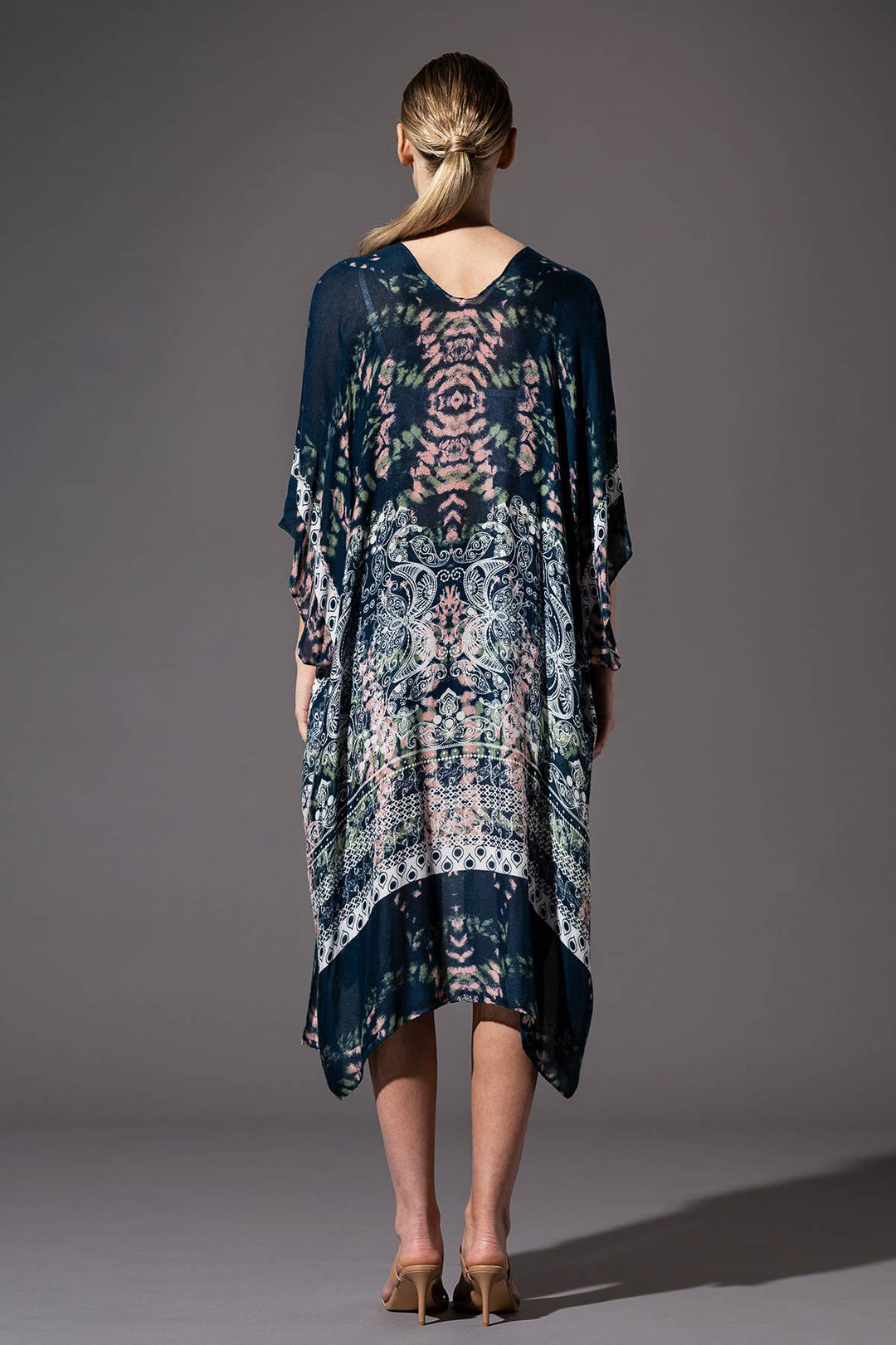 Tie-Dye with Geometric Motif Kimono