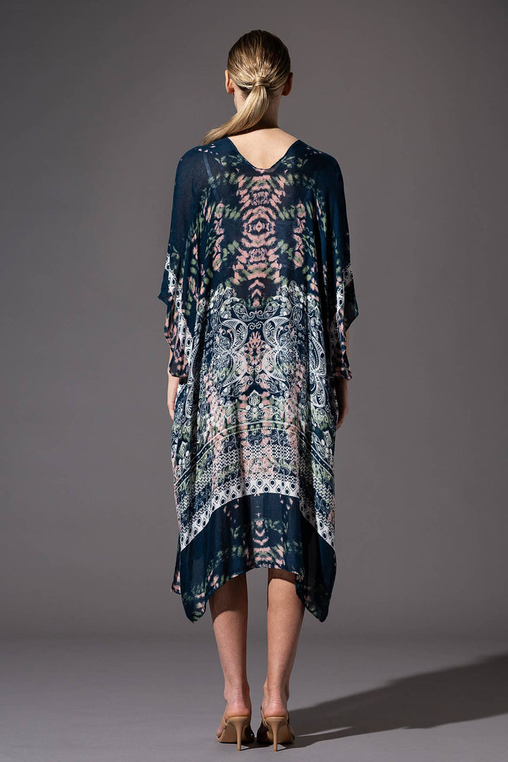 Tie-Dye with Geometric Motif Kimono