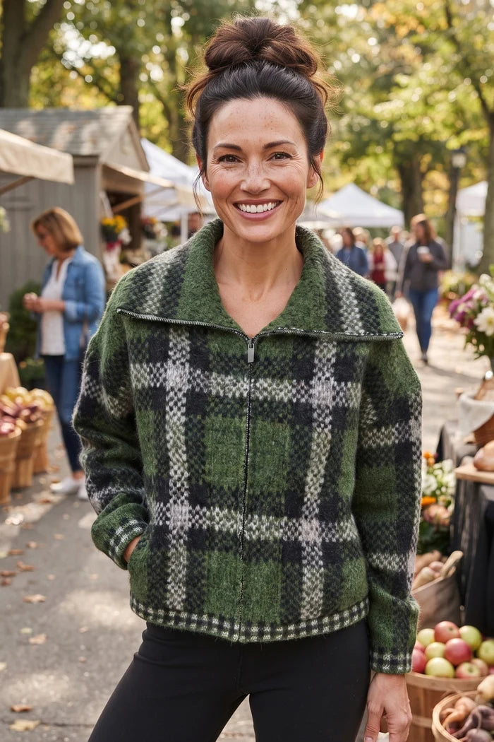 Plaid About You Zip Jacket