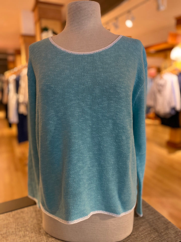 Avalin Ultimate Cotton Sweater – Crew Neck with Contrast Piping
