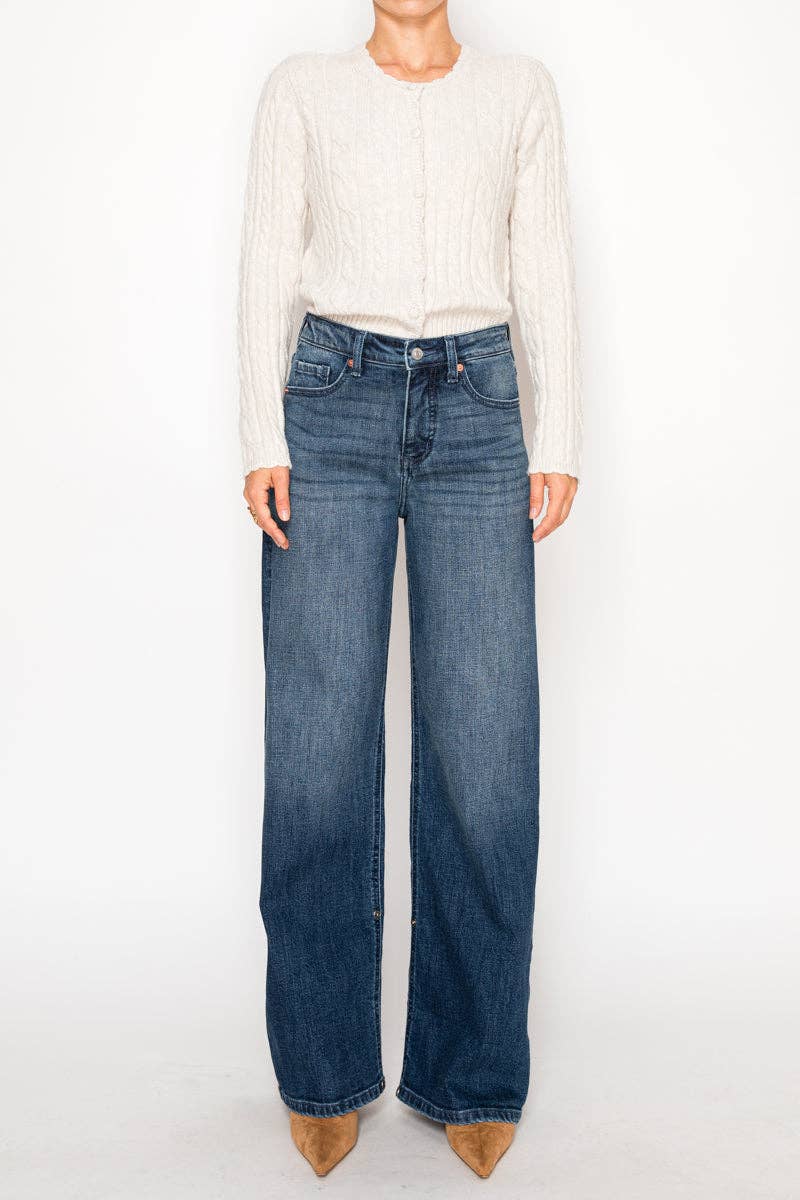 Inseam Transfer Tummy Control High Rise A-Wide Jeans