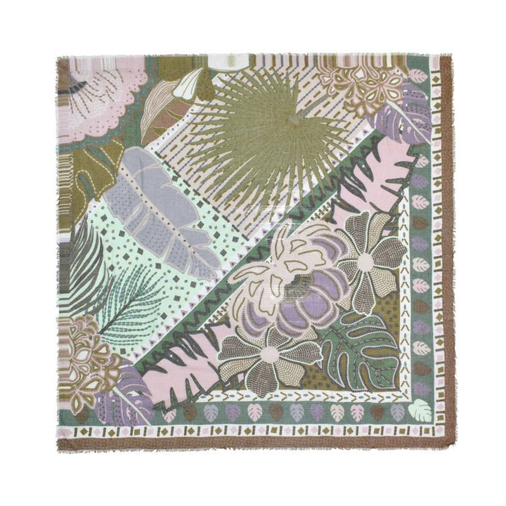 Levinson Tropical Leaf Square Scarf