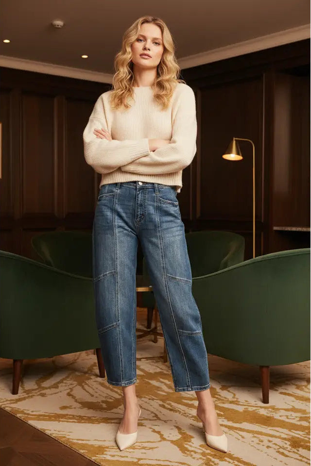 High Rise Relaxed Barrel Jeans
