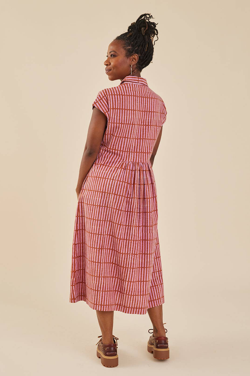 Emily Dress Mod Block Terracotta Blush