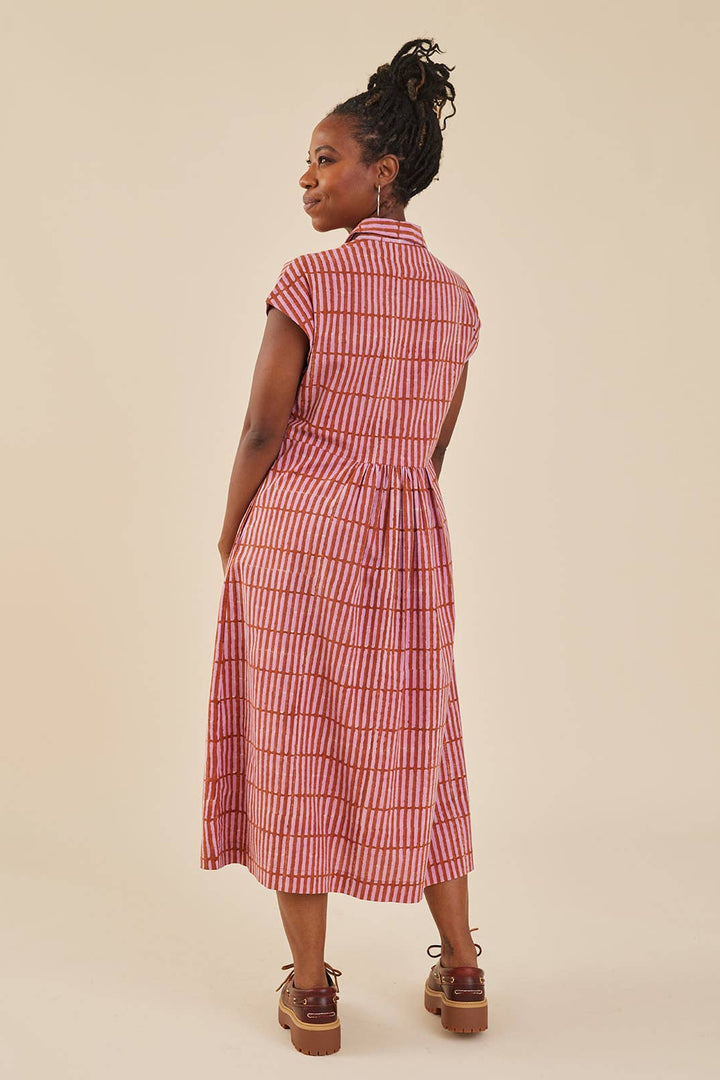 Emily Dress Mod Block Terracotta Blush