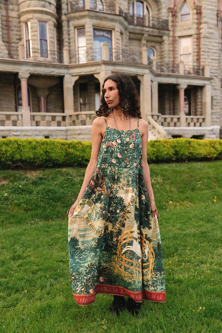 Wildheart Bohéme Long Maxi Slip Dress w/ Unicorn & Castle