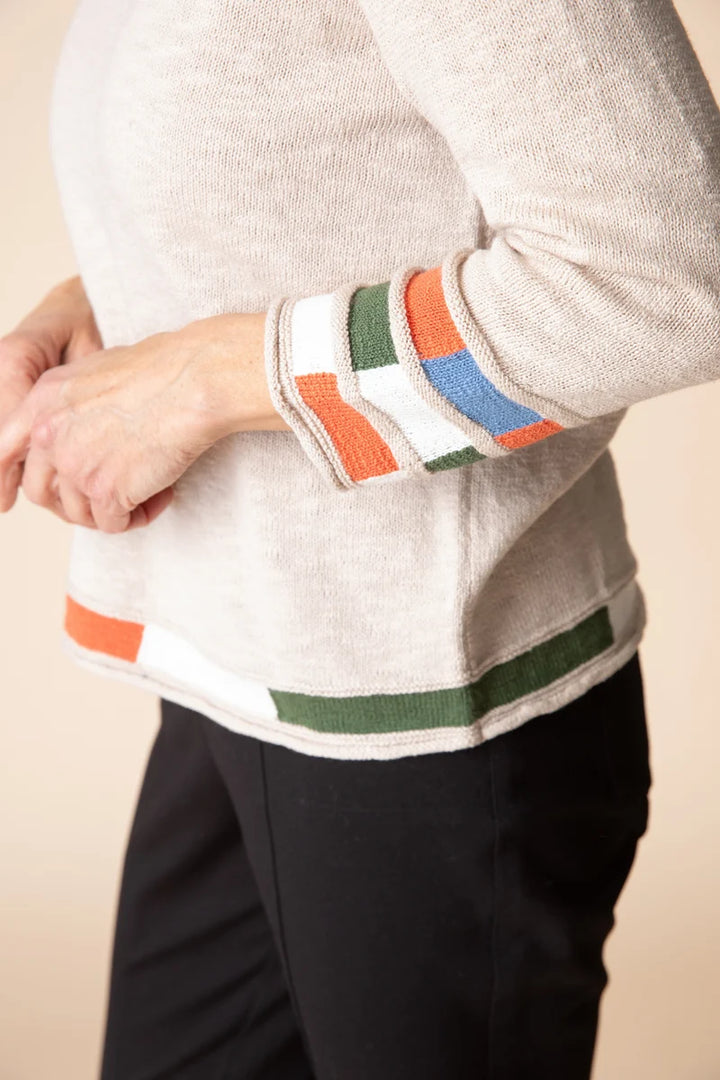 Autumn Cotton Mosaic Pullover