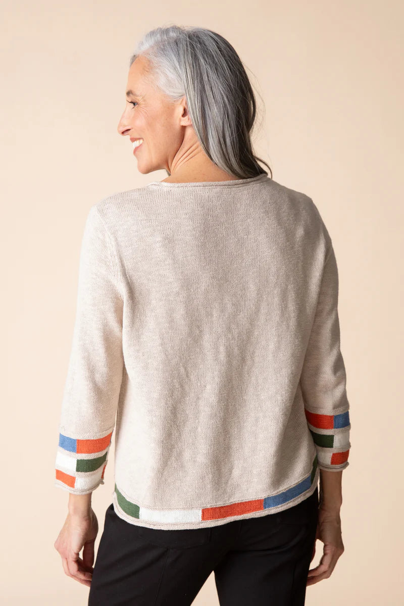 Autumn Cotton Mosaic Pullover