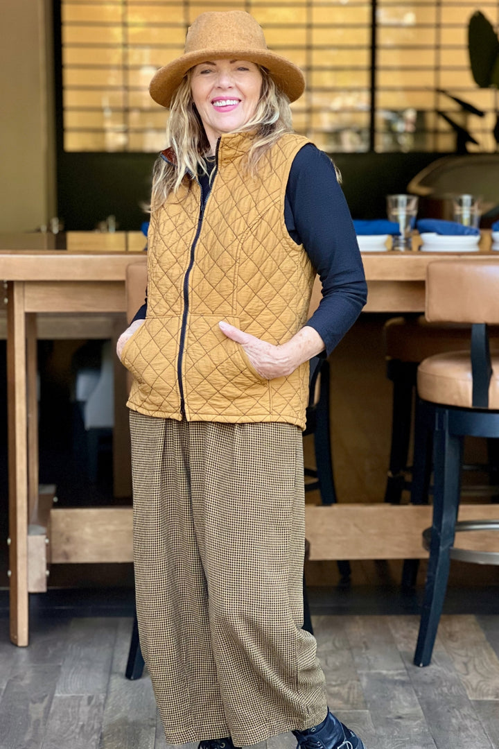 Cut Loose Quilted Vest, Crop Dart Pant and 3/4 Boatneck Tee at Adlib Clothing in Asheville, NC