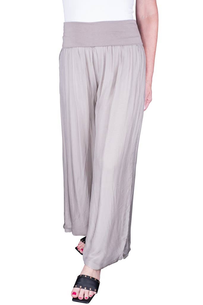 Mercedes Foldover Waist Silk Pant