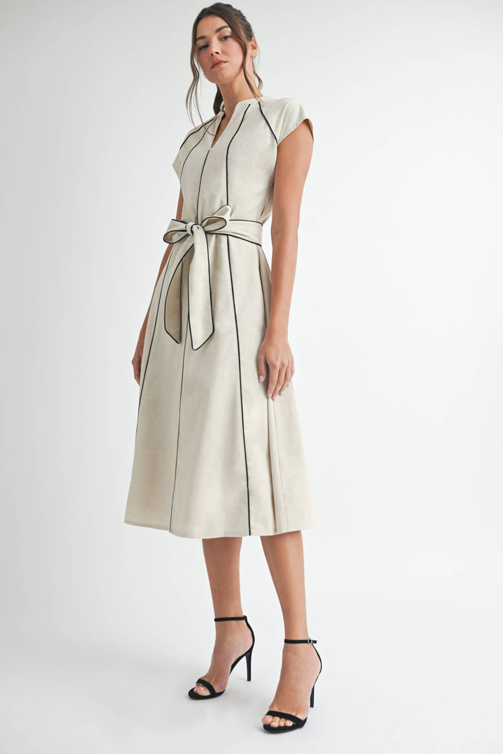 Linen Stripe Midi Dress