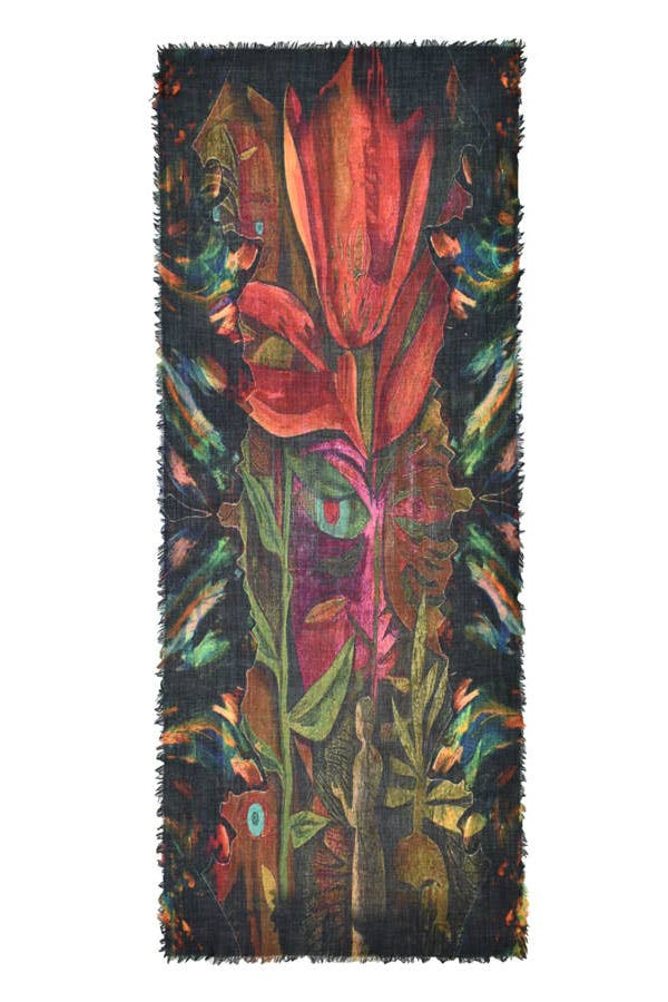 Harvest Abstract Floral Figure Scarf