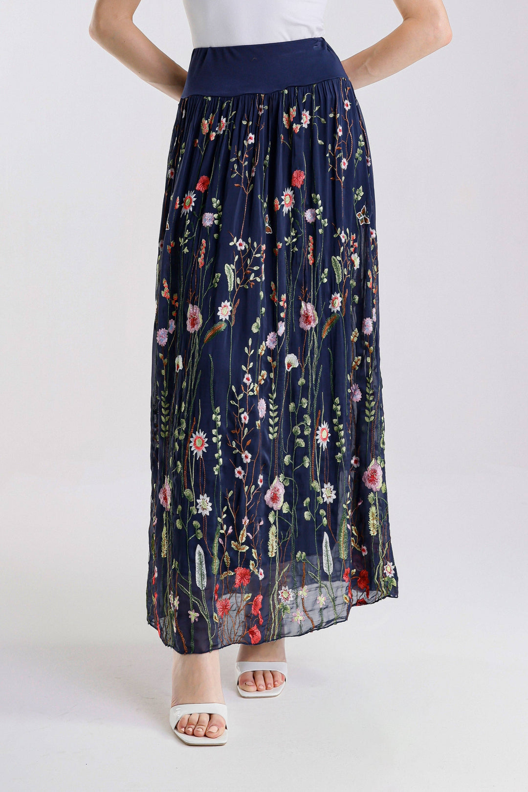 Sable Garden Silk Skirt