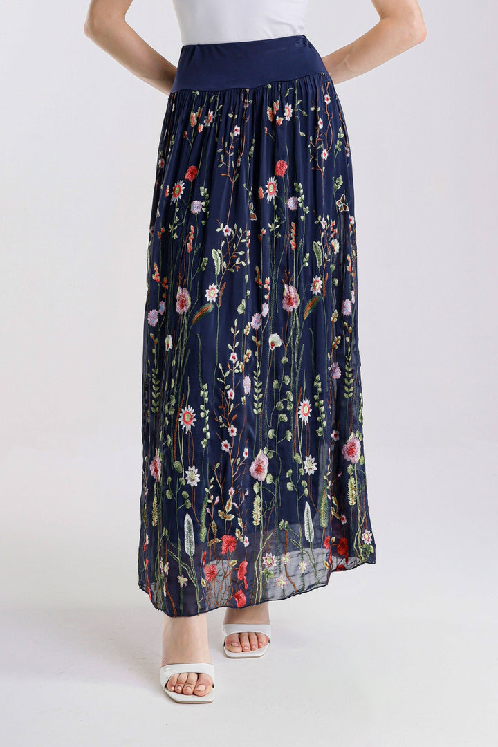 Sable Garden Silk Skirt