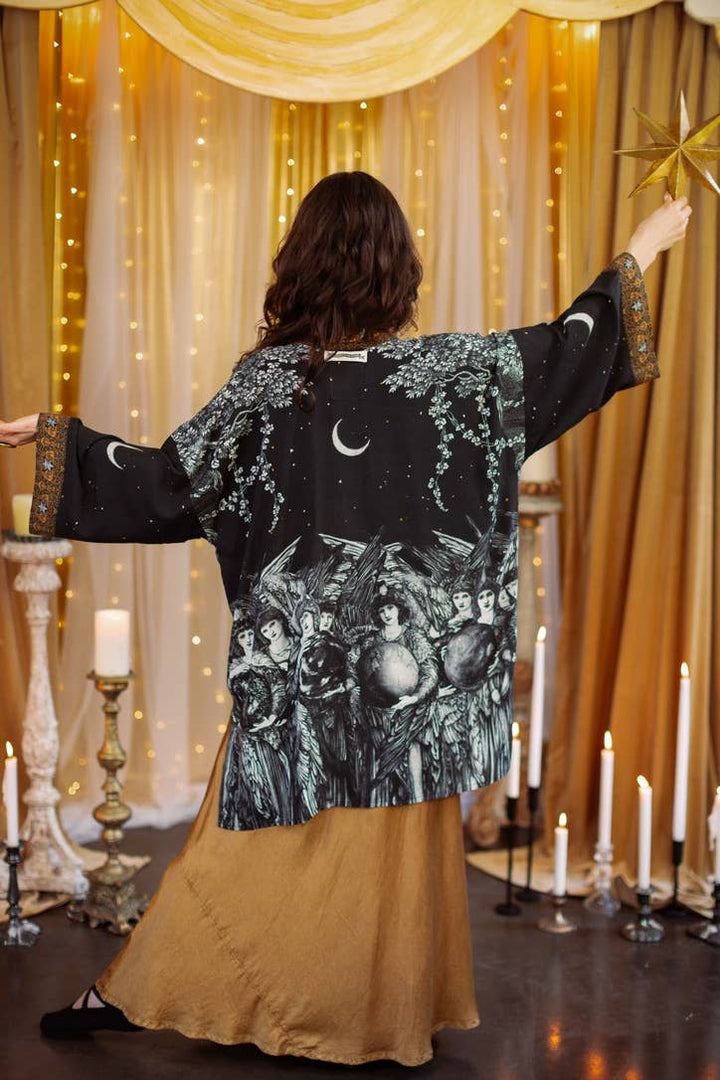 The Guardians Matineé (mid-length) duster w/ angels & moon