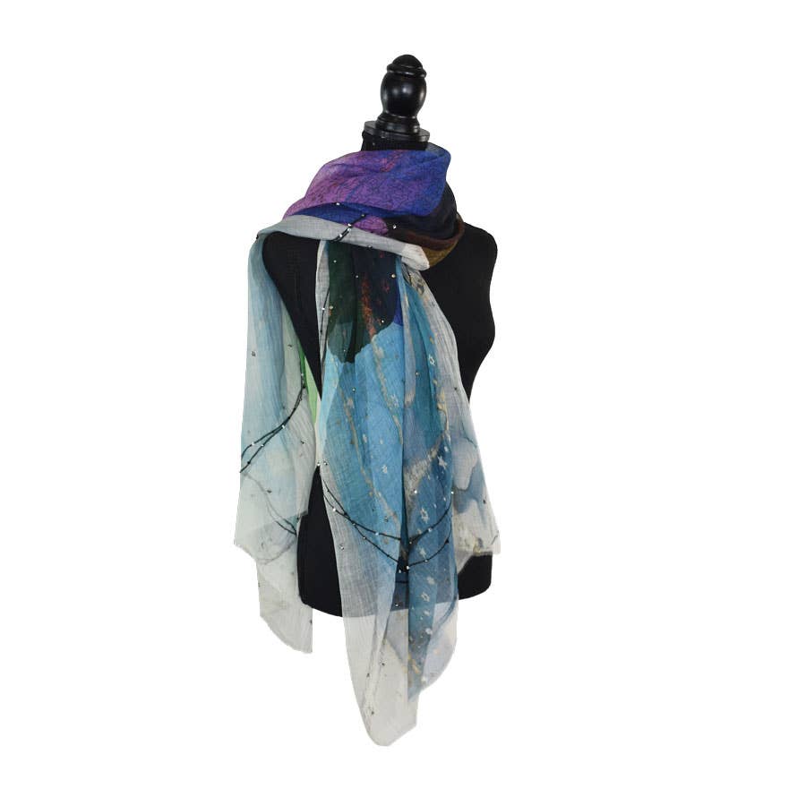 River Handmade Embroidered Shawl Scarf