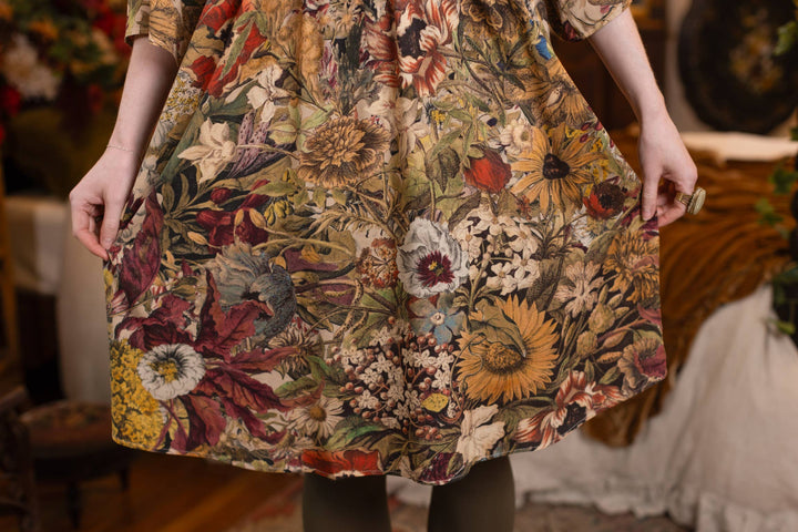 Golden Hour Artist Dress Tunic w/ Pockets & Floral Print