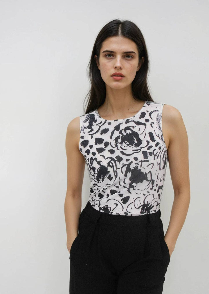 Florence Double Sheer Tank Top - Prints